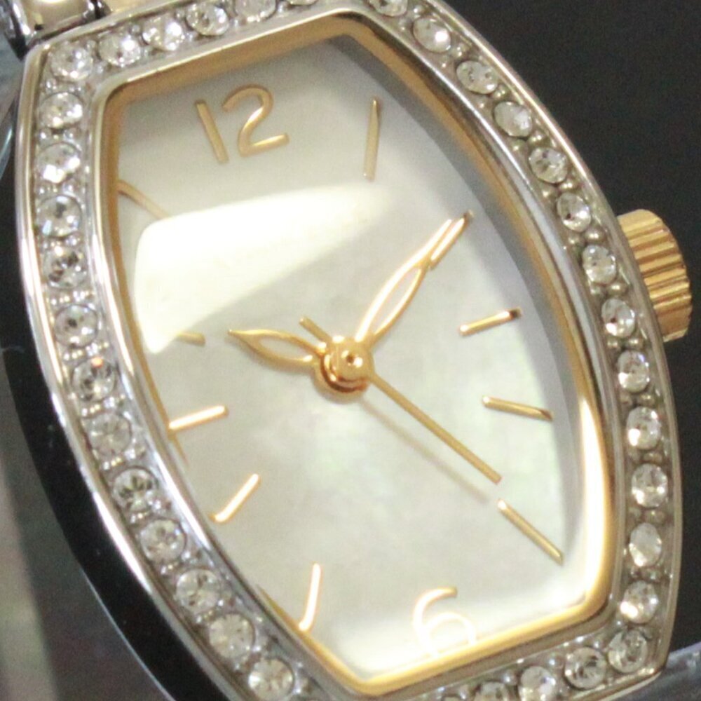Caravelle Ladies Classic Dress Watch By Bulova Mother Of Pearl With Crystals - Picture 12 of 13